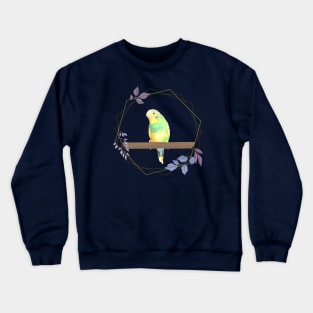 Cute Green Budgie Crewneck Sweatshirt